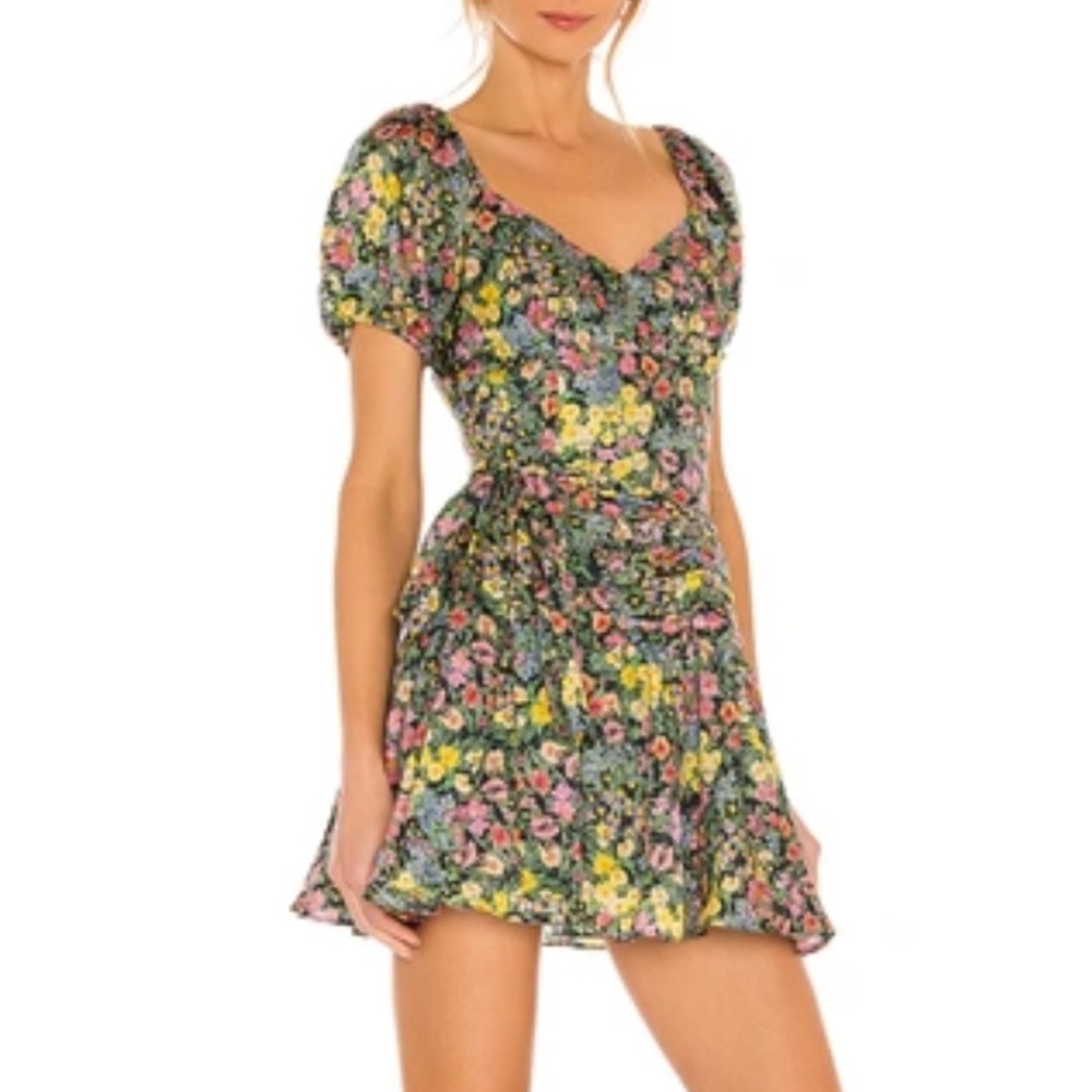 LoveShackFancy Floral Print Mini Dress